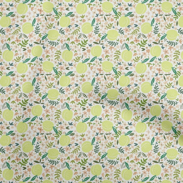 oneOone Polyester Spandex Lime Fabric Fruits Peach Craft Projects Decor Fabric Printed By The Yard 56 Inch Wide