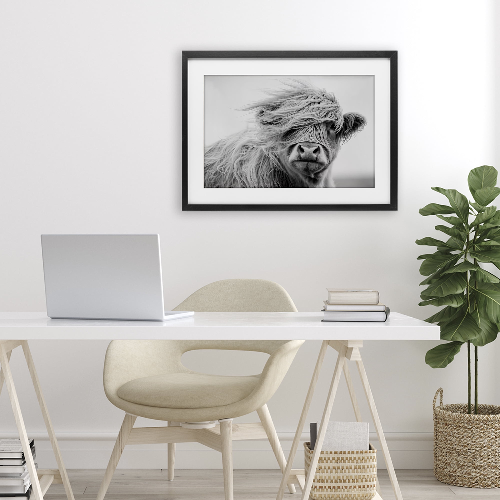 Stupell Industries Easy Breezy Highland Black Framed Print Under Glass, design by Tina LeCour
