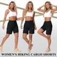thumbnail image 5 of POENTAB Hiking Cargo Shorts for Women Quick Dry Lightweight Athletic Camping Golf Running Shorts Zipper Pockets Water Resistant Black, 5 of 7