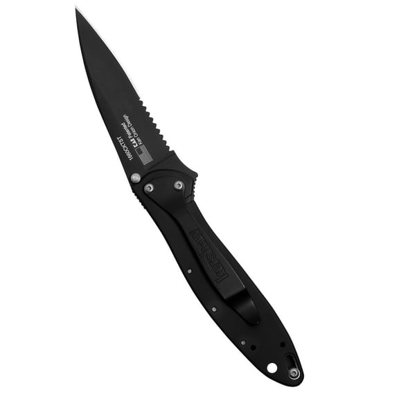 Kershaw Leek Serrated Pocket Knife, 3" Blade with Assisted Opening