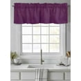 thumbnail image 2 of Purple Linen Texture Valances for Windows, Rod Pocket Kitchen Valance Curtains - Soft & Washable Small Window Treatment for Living Room, Bathroom, Vintage Solid Color 54x18inch, 1 Panel, 2 of 9