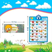 Beefunni Learning Toys for Toddlers 1 2 3+Years, Electronic Interactive Alphabet Wall Chart, Talking ABC Learning Poster with Music Birthday Gifts for 2-6 Years Old Boys and Girls.