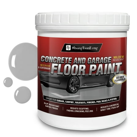 1 Gallon Professional Epoxy Floor Paint Kit - Sea Gray Acrylic Concrete Coating for Garages & Basements | Single Component, Scratch Resistant, Low VOC, Ready-to-Use Product Description