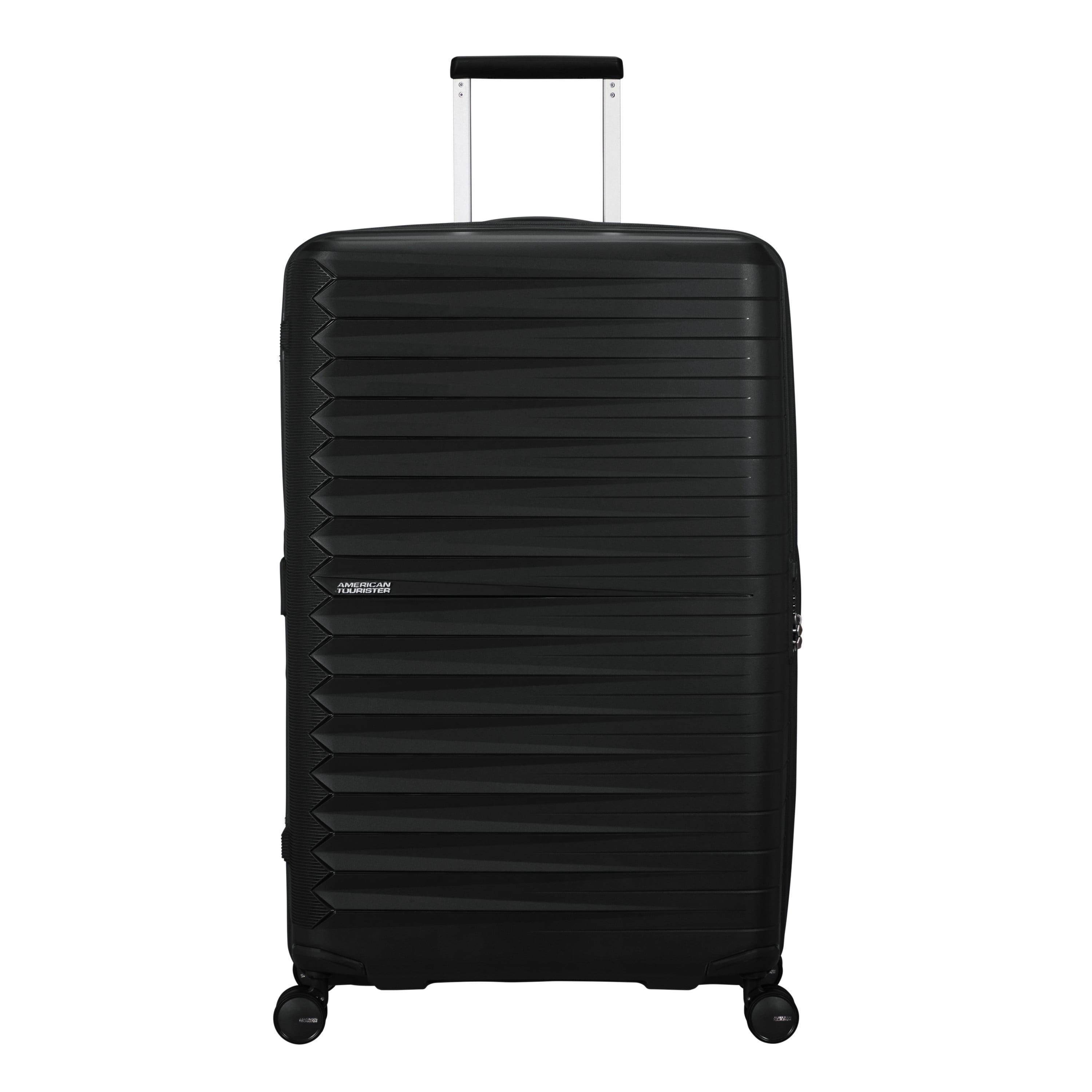 American Tourister Fastforward Hardside Large Checked Suitcase with Spinner Wheels - Flash Black