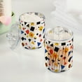 thumbnail image 2 of Yayeee 2 Pack Qtip Holder Bathroom Cotton Swab Canister with Lid Clear Dispenser Set, Black Simple Shapes, 2 of 6