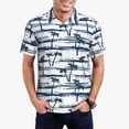 thumbnail image 4 of Xecao Retro Coconut Tree for Mens' Casual Short Sleeve Button-Down Polo Shirts for a Classic Golf Look, 4 of 9