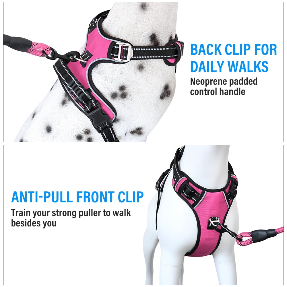 Plutus Pet No Pull Dog Harness, Release at Neck, Adjustable Reflective Dog Vest Harness, Soft Padded with Easy Control Handle, for Small Medium Large Dogs