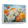 thumbnail image 2 of Designart "Marigold Serenity In Subdued Yellow" Flowers Floater Framed Wall Art Living Room, 2 of 5