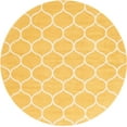 thumbnail image 3 of Unique Loom Trellis Frieze Collection Area Rug - Rounded (5' 1" Round Yellow/Ivory), 3 of 7