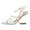 White, variant on Priva Open Square Toe Snake Sandal, Silver, 10