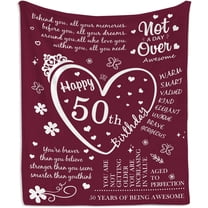 50th Birthday Gifts For Women Blanket 50" X 60", Happy 50th Birthday Decorations, 50 Year Old Birthday Gift Ideas, Fifty 1972 Birthday Gifts For Women, Best Gifts For Women Turning 50 Blankets