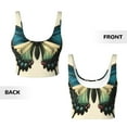 thumbnail image 5 of Fotbe Blue Black Butterfly Art Pattern Womens' Sports Bra Longline Wirefree Padded with Medium Support Sports Moisture-Wicking Workou Vest,Tank Top-X-Large, 5 of 7