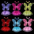 thumbnail image 2 of LED Children Costume Props Halloween Christmas gifts Fairy Princess Kids Costume Sets Butterfly Wings Wand Headband Tutu Skirt New Year Gifts,Yellow without Light, 2 of 3
