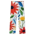 thumbnail image 4 of Vibrant Floral Summer Painted Design Winter Female Pants Flannel High Waist Women Pants Lady Warm Straight Leg Plush Trousers, 4 of 7