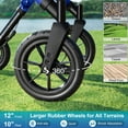 thumbnail image 4 of MAXWALK Rollator Walker for Tall Seniors, 12'' All Terrain Big Rubber Wheels, Foldable Walker with Backrest, Adjustable Handle & Seat for 5.3-7ft, Blue, 4 of 10