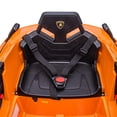 thumbnail image 6 of Lamborghini Electric Ride On Car, SESSLIFE 12v Remote Control Ride On Sports Car, Ride On Toys with Suspension, Headlight, 3-point Seat Belt, Orange, TE1940, 6 of 10