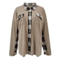 thumbnail image 5 of kamemir Trench Coat Womens Waffle Knit Plaid Shacket Boyfriend Button Down Shirt Jacket Loose Long Sleeve Tops(Khaki,XXL), 5 of 6