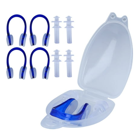 

Soft Nose Clips Ear Plugs Set Portable Great Material High Efficiency Safe To Use For Home Blue