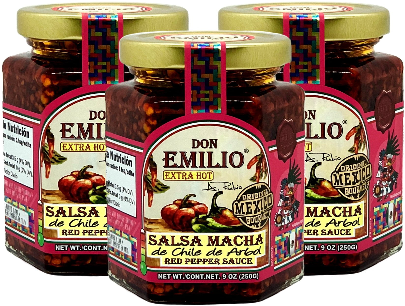 Don Emilio Hot Chili Crisp Sauce, Gourmet Chili Oil Red Pepper Crushed Salsa, Spicy Tingly, and