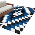 thumbnail image 2 of Aztec Southwest Washable Area Rugs 3'x5', Vintage Abstract Blue Black Geometric Rustic Low Pile Throw Living Room Rug Non-Slip Sturdy Edge Binding Carpet for Indoor Entryway Bedside Kitchen, 2 of 9
