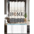 thumbnail image 6 of No Hook Cloth Fabric Shower Curtain with Snap in Liner, Home Windmill Black Plaid Waterproof Shower Curtains Set with See Through Top Window, Beige Wooden Farmhouse Bath Curtains Shower 36"x78", 6 of 6
