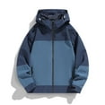 thumbnail image 2 of Leodye Veste Légère à Manches Longues pour Hommes, Résistante à l'Eau, Coupe-Vent de Randonnée, Bleu Foncé TG(TG), 2 of 3
