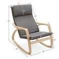thumbnail image 3 of Costway Set of 2 Bentwood Rocking Chair Relax Rocker Lounge Chair w/Fabric Cushion Gray, 3 of 10