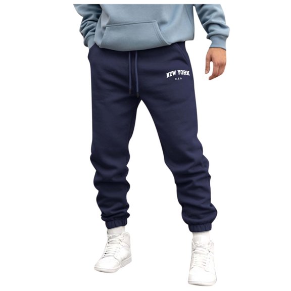 oqasdz Men's Pants Elastic Waist Fall Winter High Street Fashion Leisure Loose Sports Outdoor Running Sweat Pants Casual Comfort Soft Outwear