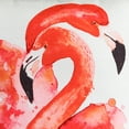 thumbnail image 4 of Jordan Manufacturing 18" x 18" Bright Coral and Ecru Cuddling Flamingos Bird Square Reversible Decorative Throw Pillow with Welt, 4 of 5