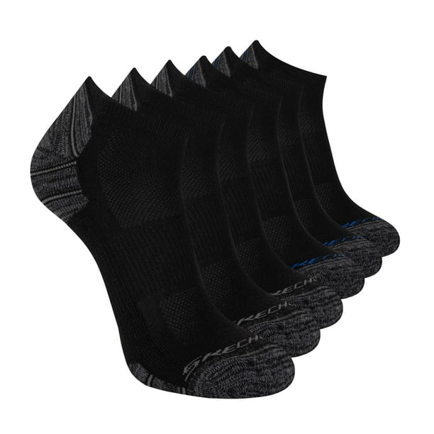 Calcetines para correr Skechers paquete de 6 tobilleros para hombre en color negro