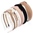 thumbnail image 3 of 7 Pcs Headbands for Women Gifts Brown Knotted Solid Head Bands Pearl Headband Non Slip Hairbands Fashion Hair Accessories, 3 of 9