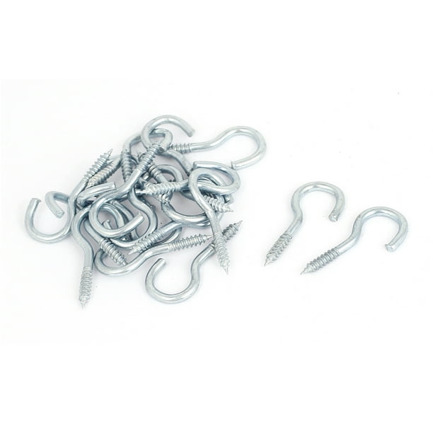 Gancho de ojo de tornillo de alambre de jardín de 31 mm x 15 mm, 20 piezas, con recubrimiento de zinc