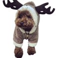thumbnail image 2 of RV Cute Cartoon Pet Reno Cosplay Halloween Navidad Elk Disfraz Perro Cachorro Con Capucha Abrigo Chaqueta Ropa Suave Coral Terciopelo Polar Invierno Cálido Con Capucha Suéter Mono Traje Ropa para Perros Pequeños Gatos(S) Rojo Verde, 2 of 5