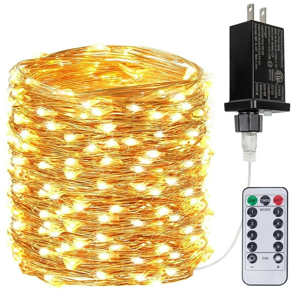 Cadena de luces LED BHCLIGHT de 99 pies y 300 pies, impermeables, color blanco cálido