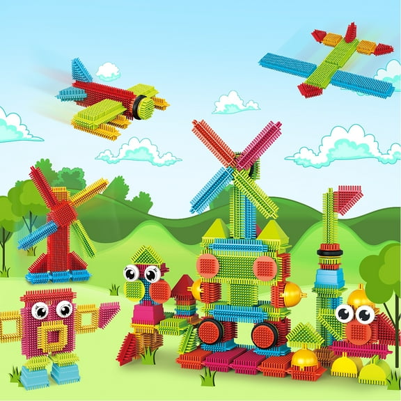 PicassoTiles 112PCS Hedgehog Blocks STEM Learning Building Tiles Set, Construction Educational Toy, Stacking Interlock Blocks for Creative Play Kids