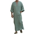 thumbnail image 1 of Mens Arab Muslim Long Robe Clothes Casual Middle East Islamic Thobe Kaftan Robes, 1 of 3