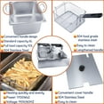 thumbnail image 4 of Huloretions Commercial Deep Fryer,Electric Deep Fryer with Basket 1500W Stainless Steel Electric Countertop Fryer with Temperature Control 6.3 QT/6 L Deep Fryer for Restaurant and Home Use, 4 of 6