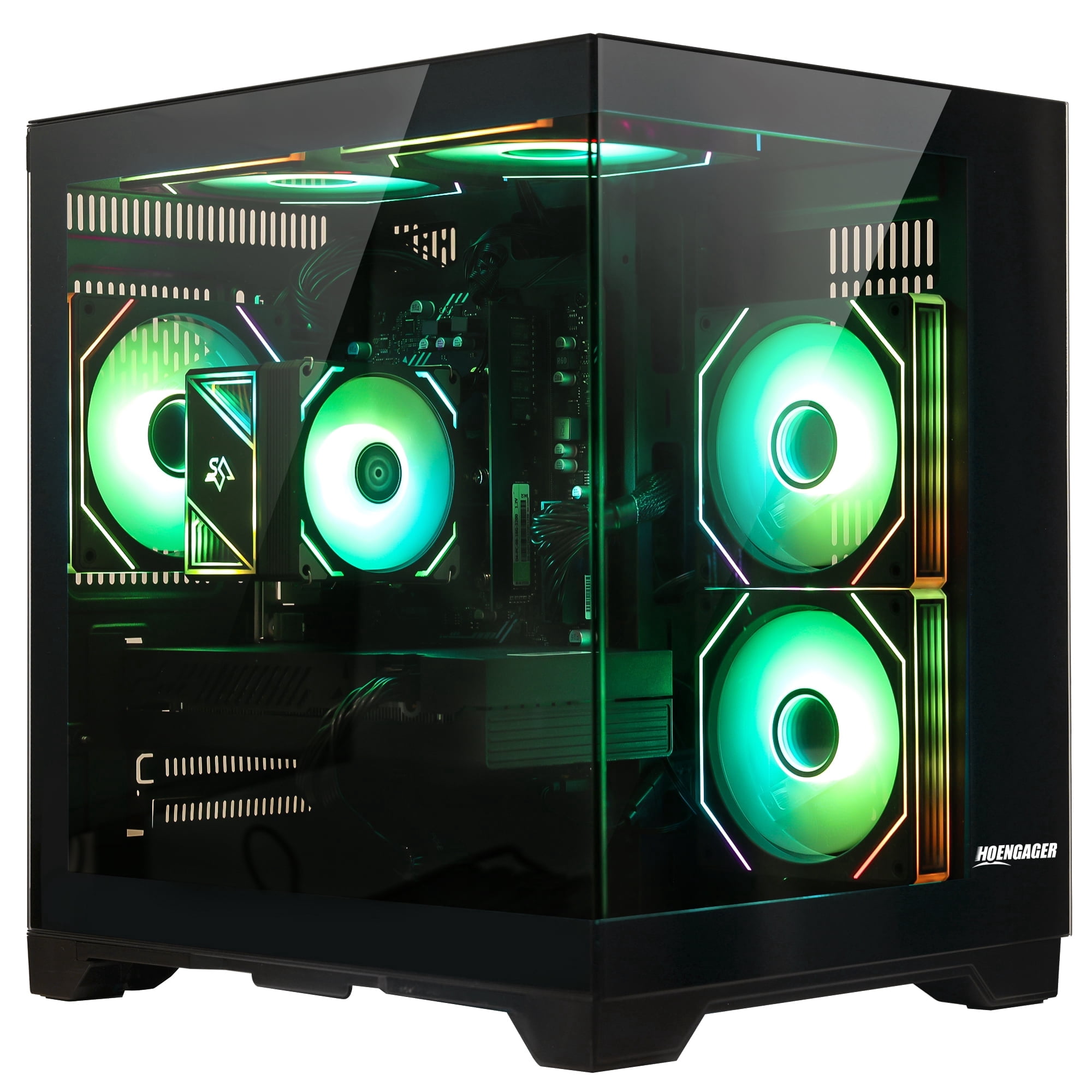 Hoengager King Gaming PC Desktop- AMD Ryzen 5 5500, Radeon RX 6500 XT 4GB, 16GB DDR4 ,1TB PCIe SSD ,ARGB Software ,Windows 11 Prebuilt Gaming PC