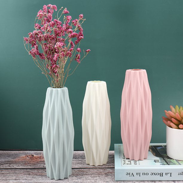 OrigaPlastic Vase Imitation Ceramic Plastic Flower Pot Home Decoration Deco 