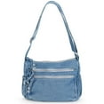 thumbnail image 2 of BadPiggies Large Denim Shoulder Bag for Women Retro Crossbody Tote Bag Casual Lightweight Handbag Purse (Blue), 2 of 7