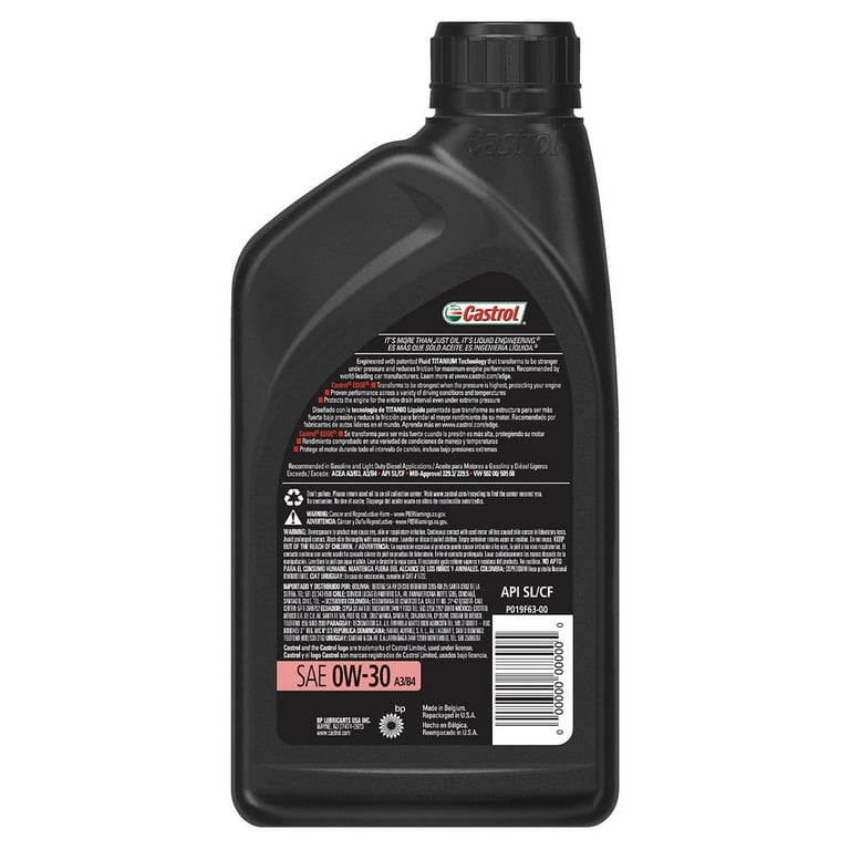 Castrol Edge 0W-30 A3/B4 Advanced Full Synthetic Motor Oil Castrol Edge 0W-30 A3/B4 Advanced Full Synthetic Motor Oil