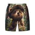 thumbnail image 4 of Lsque Mens Swim Trunks Jungle Hat Bear Pattern - Bathing Suit Compression Liner - Beach Swim Shorts Swimwear - (S-3XL) - Stretch Quick Dry -Medium, 4 of 9