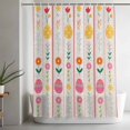 thumbnail image 5 of Spring Easter Shower Curtain Set, Waterproof Shower Curtains for Bathroom, Pink Yellow Vintage Eggs Floral Botanical Washable Fabric Cloth Bath Curtain for Bathtub Decoration with Hooks 54x78 Inches, 5 of 9
