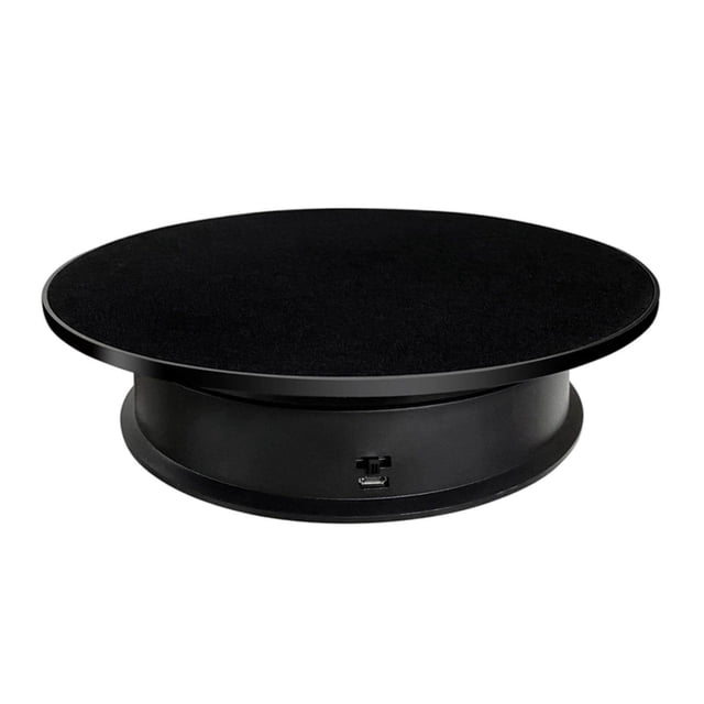 facefd 8" Rotating Display Stand USB Powered Turntable 2 Speed Toy Model Display Black Suede