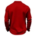thumbnail image 3 of Havenx Men's 250 American Anniversary Shirt Long-Sleeved Waffle Fabric Shirt American Flag Printed Buttons T-Shirt Cross Patriotic Freedom 250 Years Of Freedom Tee,Red 3XL, 3 of 4