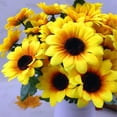 thumbnail image 6 of 10 Bunches Artificial Sunflower Fake Sunflowers Realistic Silk Sunflower Bouquet with Stems for Wedding Decor Baby Shower Arrangement Table Centerpieces Outdoor Indoor Decor 7 Heads Sunflower/Bunch, 6 of 6