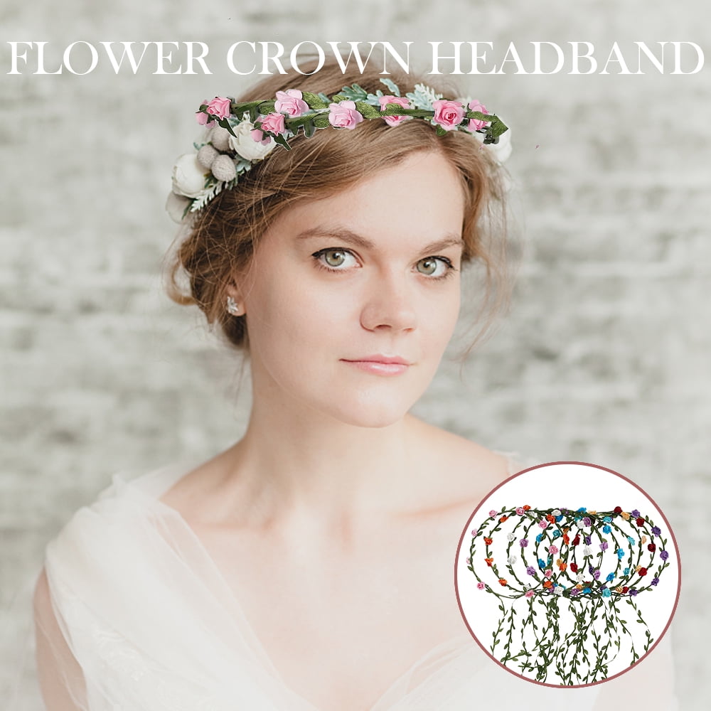 Flower Crown Floral Headband Headpiece Wedding Bridal Festival Hair Accessories 