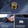 thumbnail image 5 of Rophefx 76" Oversized Chair Chaise Lounge Indoor, Corduroy Cloud Sofa Bed with Cup holder,Sleeper Reading Chair Boneless Couch for Living Room, Bedroom,Blue, 5 of 8