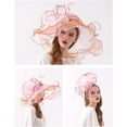 thumbnail image 2 of Women Organza Church Hat Wide Brim Sun Hats for Wedding Tea Party Fascinator Hat, Dual-use, 2 of 4