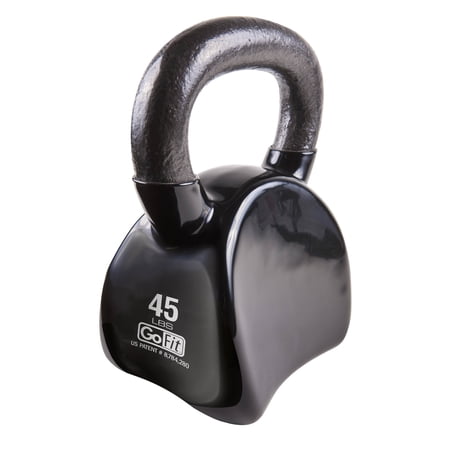 GoFit Contoured Single Vinyl Coated Kettlebell Single With Training Dvd